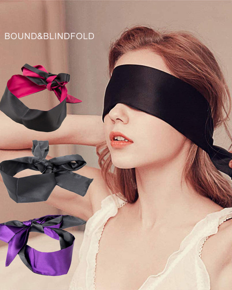 Adjustable satin eye mask kit. Ideal for meditation, travel, or romantic use. Made with soft satin.