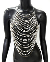 Pearl Halter Body Chain Party Chest Chain