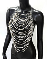 Pearl Halter Body Chain Party Chest Chain