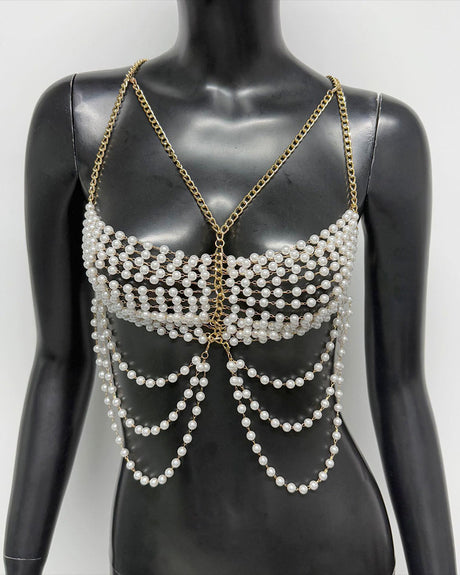 Pearl Chest Chain Accessories Body Chain