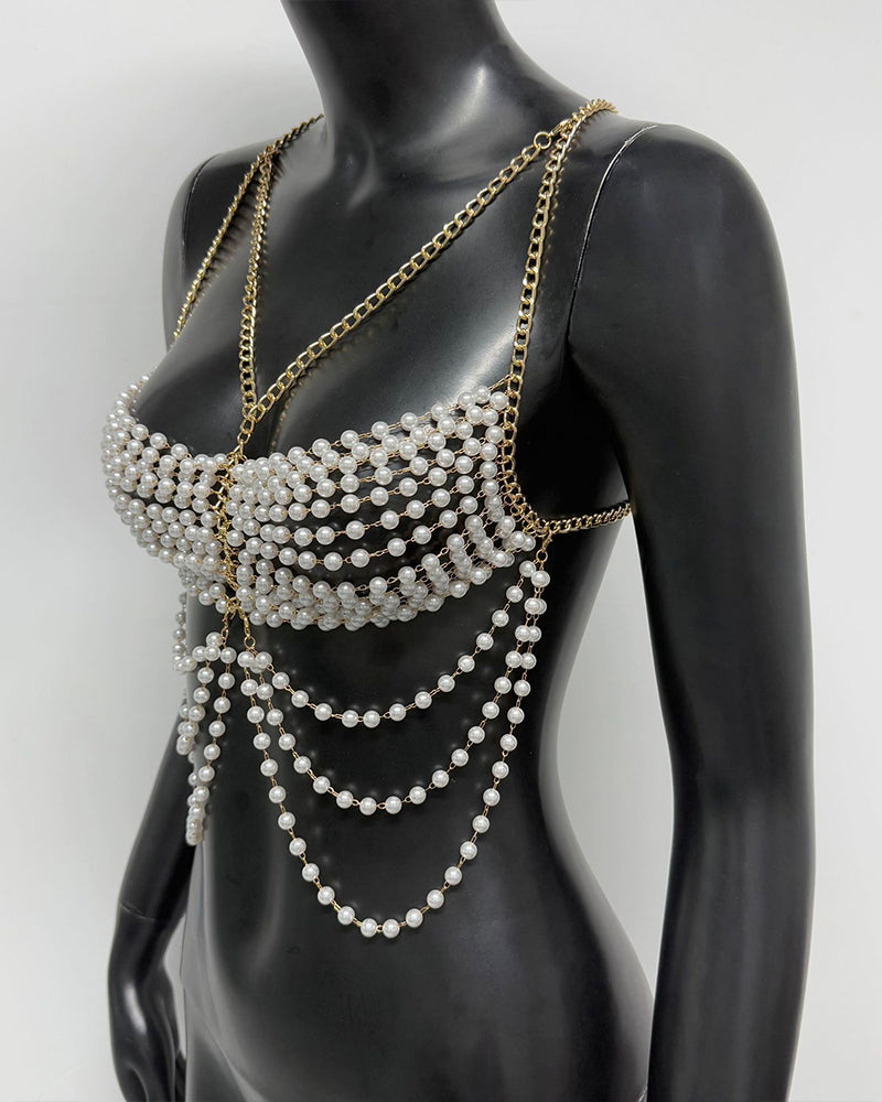 Pearl Chest Chain Accessories Body Chain