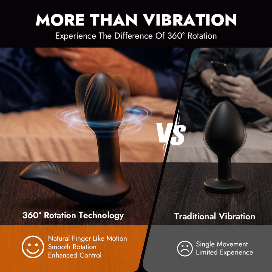 360° Rotating Prostate Massager With Wireless Remote