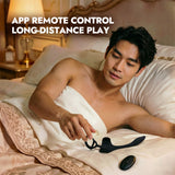 Small 3-in-1 Dual Motor Vibration Prostate Massager with Cock Ring & Perineum Stimulation