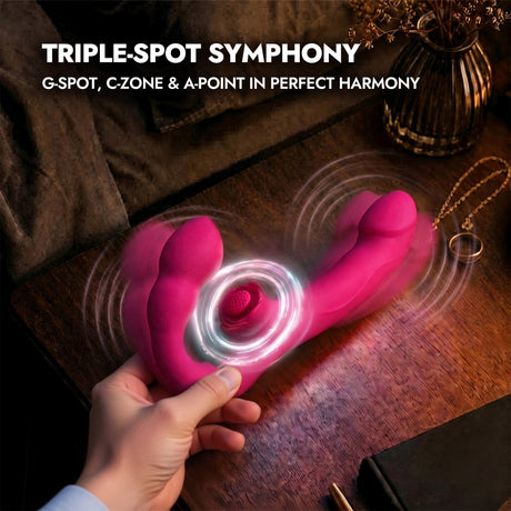 Dual Motor Triple-Spot Dildo Vibrator