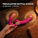 U-Shaped Dual Motor Triple-Spot Dildo Vibrator