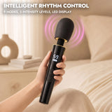 Medical-Grade Silicone 360° Flexible Wand Vibrator with 9 Modes & LED Display