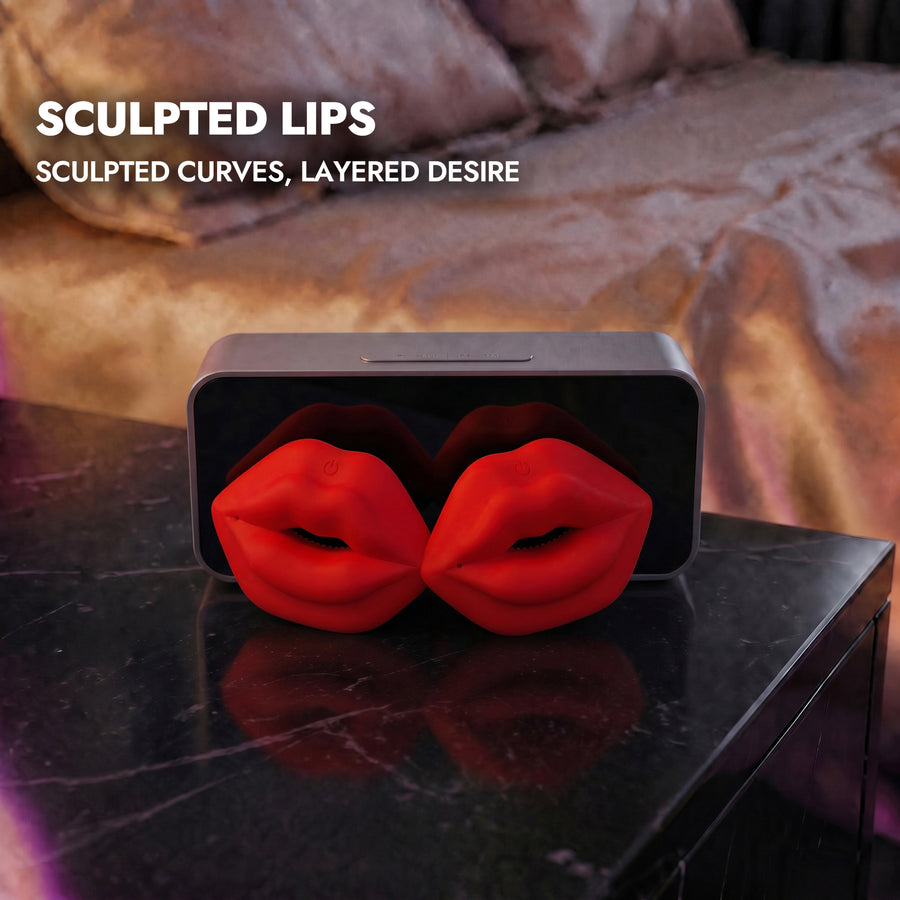 Adjustable Remote Controlled Sculpted Lips Vibrating Nipple Clamps