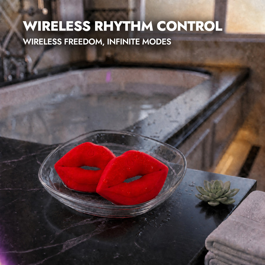 Adjustable Remote Controlled Sculpted Lips Vibrating Nipple Clamps