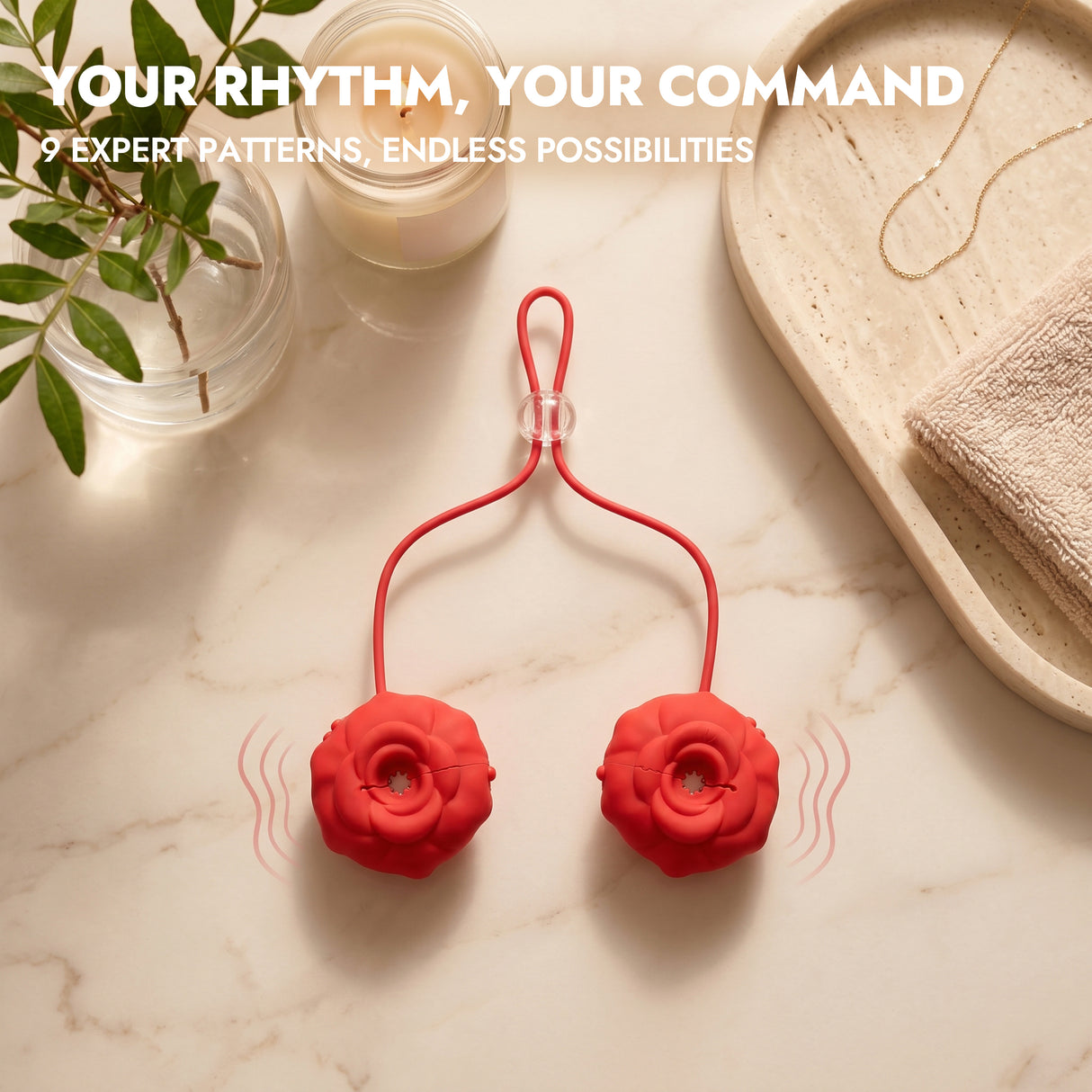 App-Controlled Rose Nipple Clamps with 9 Vibration Modes