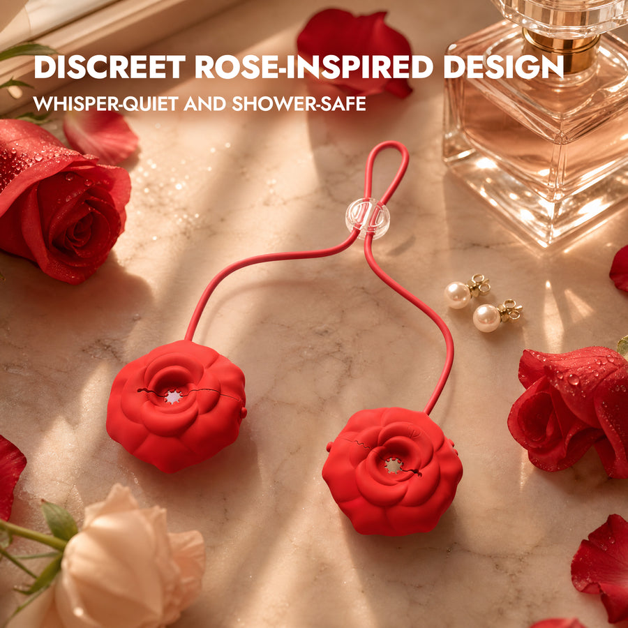 App-Controlled Rose Nipple Clamps with 9 Vibration Modes