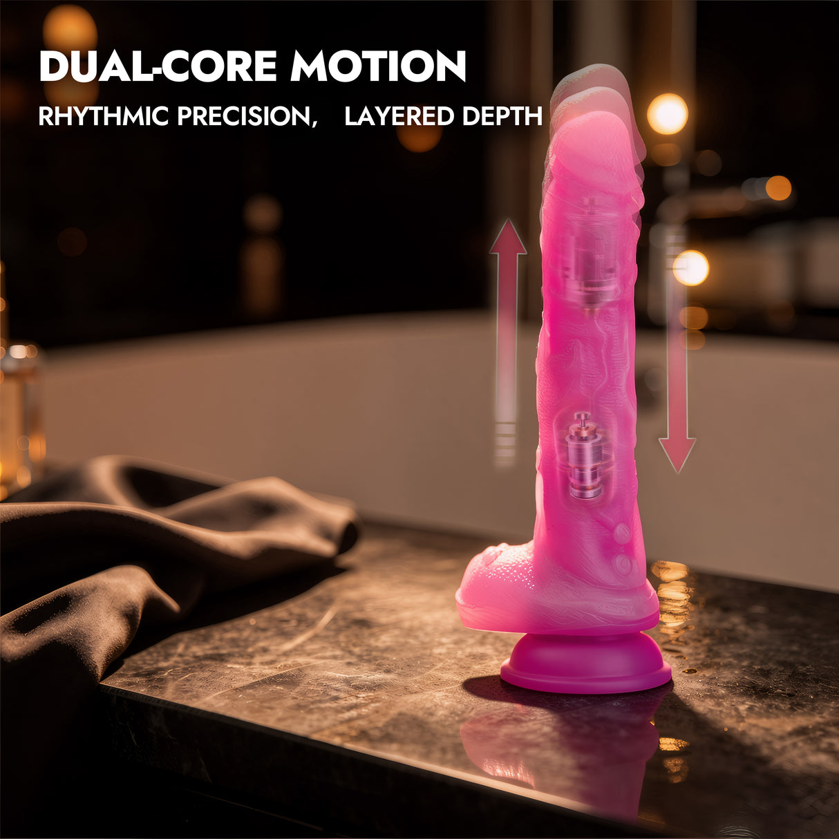Heating Thrusting Dildo Vibrator – Medical Silicone, Suction Cup, Remote Control