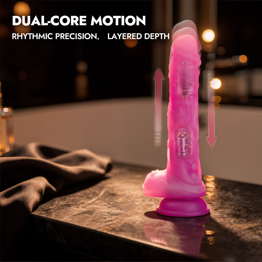 Heating Thrusting Dildo Vibrator – Medical Silicone, Suction Cup, Remote Control