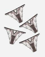 Black lace low rise panty, comfortable and breathable lingerie, featuring floral lace design