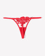 Red Kiss Print Embroidery Panty with kiss embroidery. High elastic lace fabric. Sexy lingerie.