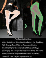 Luminous Green Nylon Stockings Pantyhose