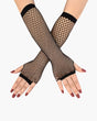 Black fishnet fingerless gloves, adding a sense of mystery, perfect for matching outfits.