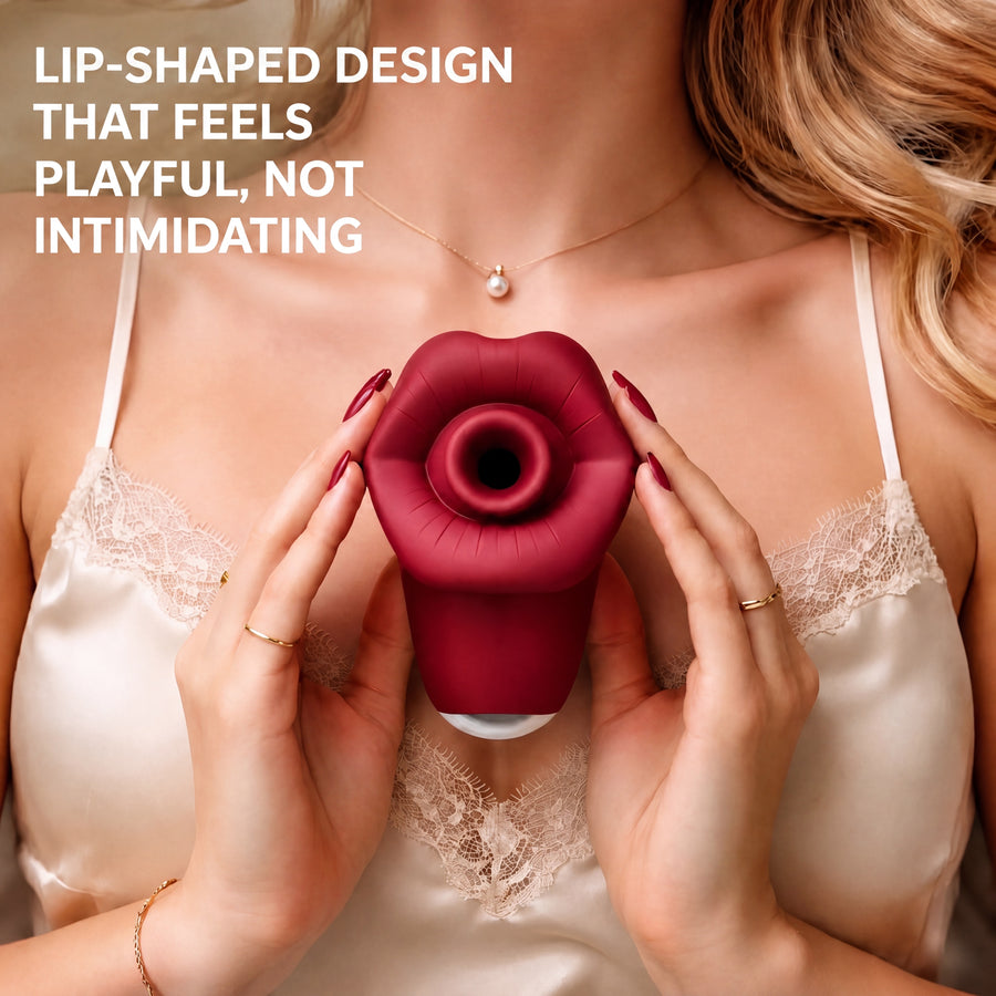 Lip-Shaped Clitoral Suction Vibrator with Dynamic Air Pulse System